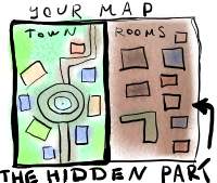 How to place your rooms on a single map of your town